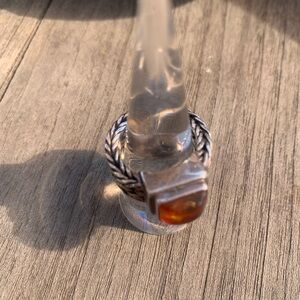 Vintage Silver Ring with Amber Stone Lori Bonn